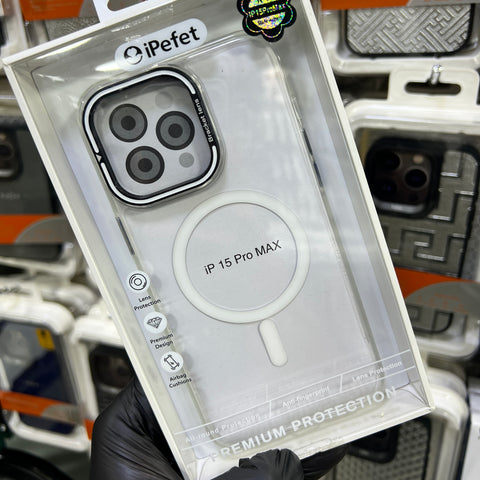 iPefet Magsafe Bracket Lens Back Case (White with Black) iPefet Magsafe Bracket Lens Back Case (White with Black)