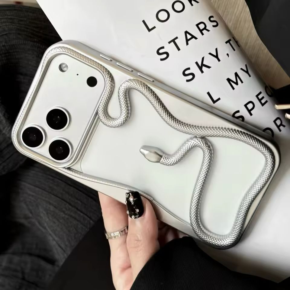 Premium 3D Snake Rope Phone Case for iPhone in Black with Luxury Shockproof Protection