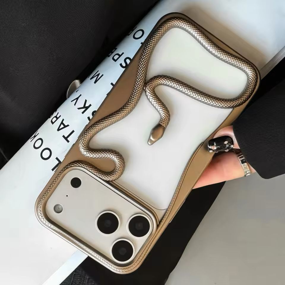 Premium 3D Snake Rope Phone Case for iPhone in Black with Luxury Shockproof Protection
