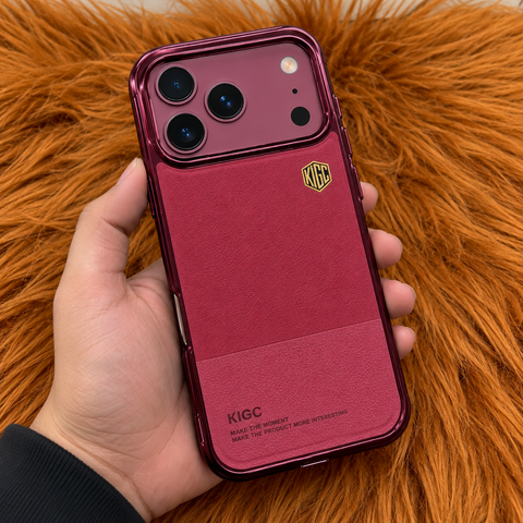 KIGC Original Premium Leather Case for iPhone 18 Pro Max | Elegant Textured Back Cover
