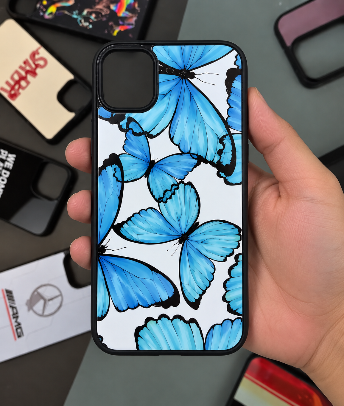 Blue Butterfly Glossy Phone Case
