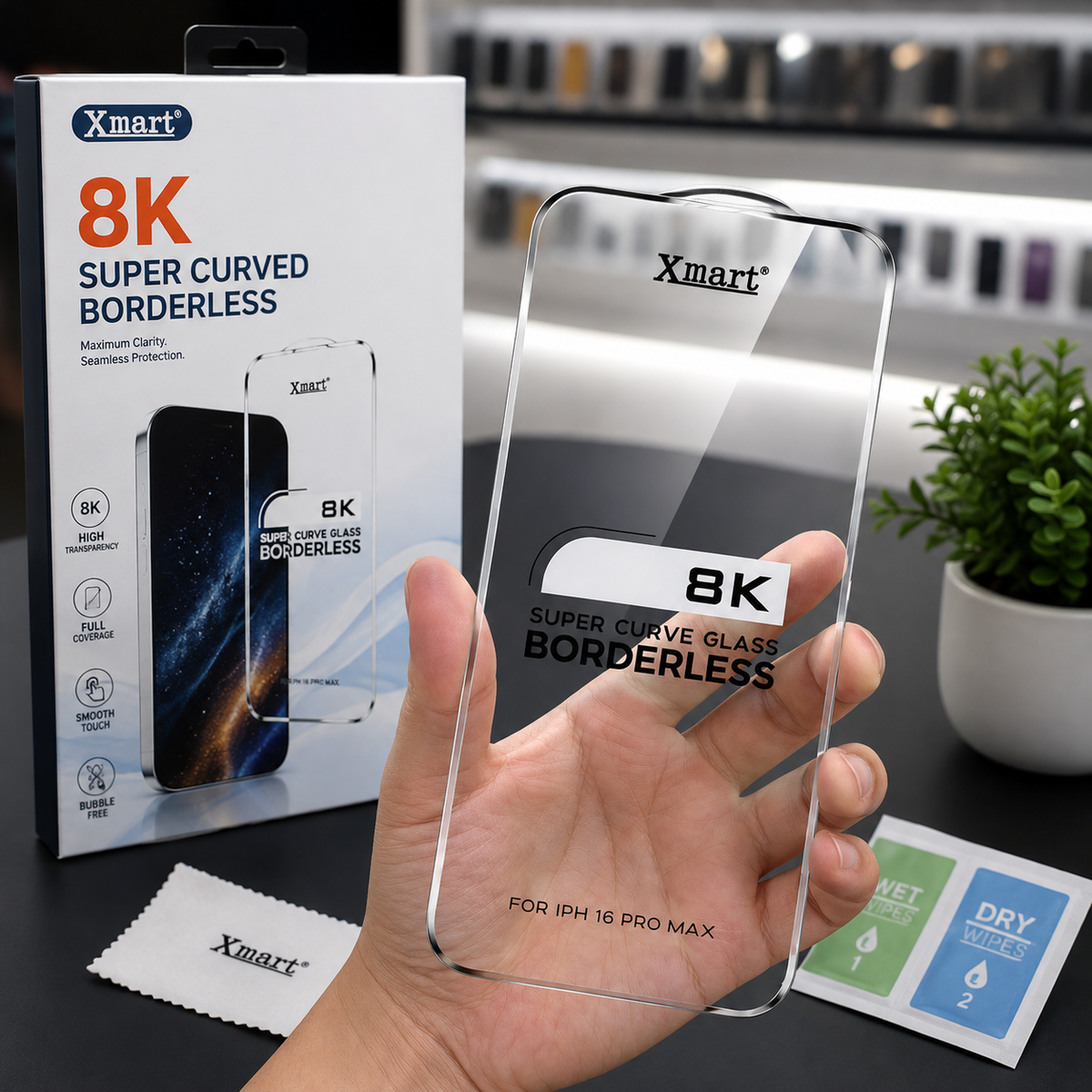 Caseit 8K Super Curved Borderless Glass – Full Coverage Screen Protector