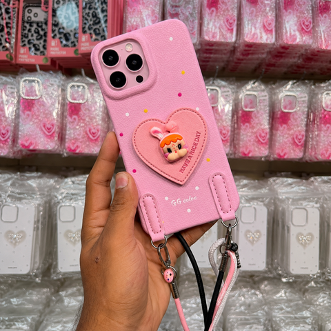 Caseit Cute Heart Wrist Strap Case for iPhone | Premium Protective Cover