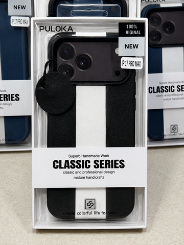 Premium Stripe Leather iPhone Case with MagSafe | Soft Touch Protective Cover