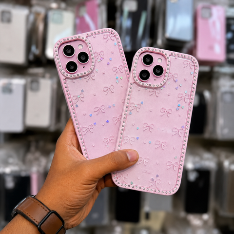 Caseit Bow Crystal Luxe Case – Glitter Heart & Rhinestone Protection