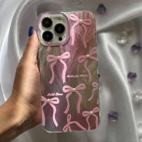 Bow Ribbon Glitter Case For iPhone
