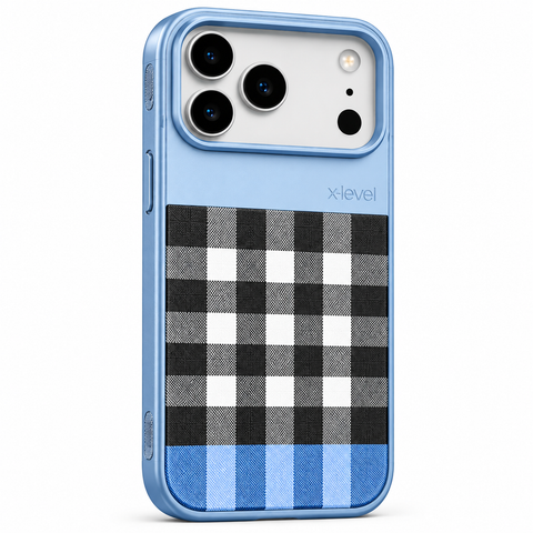 XLEVEL BRIT Original Premium Case for iPhone 18 Pro Max | Plaid Checkered Design | Camera Protection