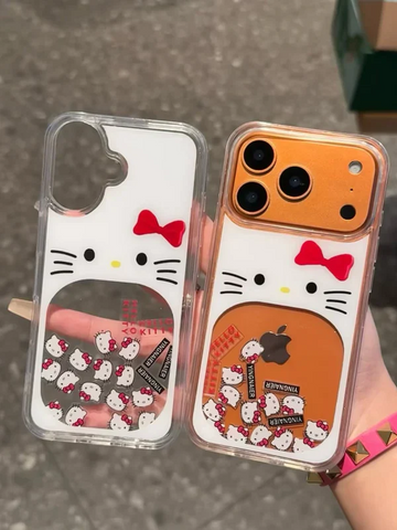 Premium Hello Kitty Liquid Glitter Case For iPhone