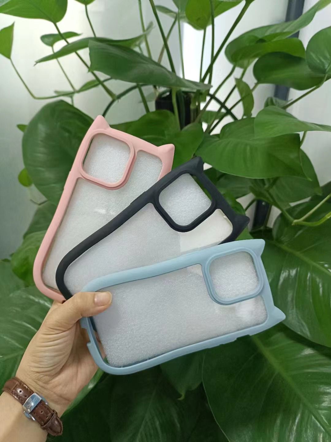 iPhone Cat Ears Transparent Border Case (DS-UG)