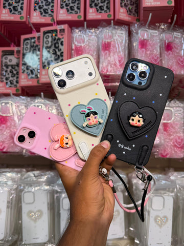Caseit Cute Heart Wrist Strap Case for iPhone | Premium Protective Cover
