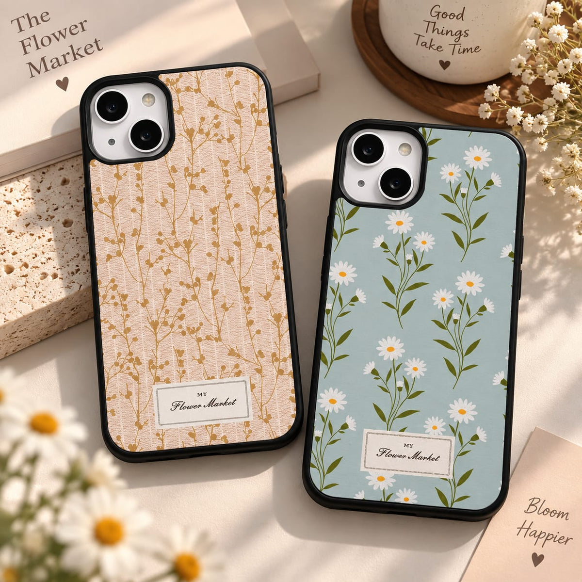 Glossy Flower Case – Cute Floral Phone Cover
