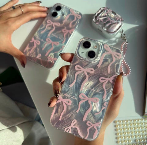 Bow Ribbon Glitter Case For iPhone