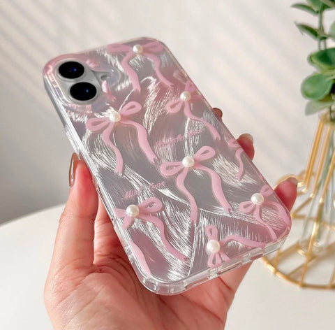 Bow Ribbon Glitter Case For iPhone