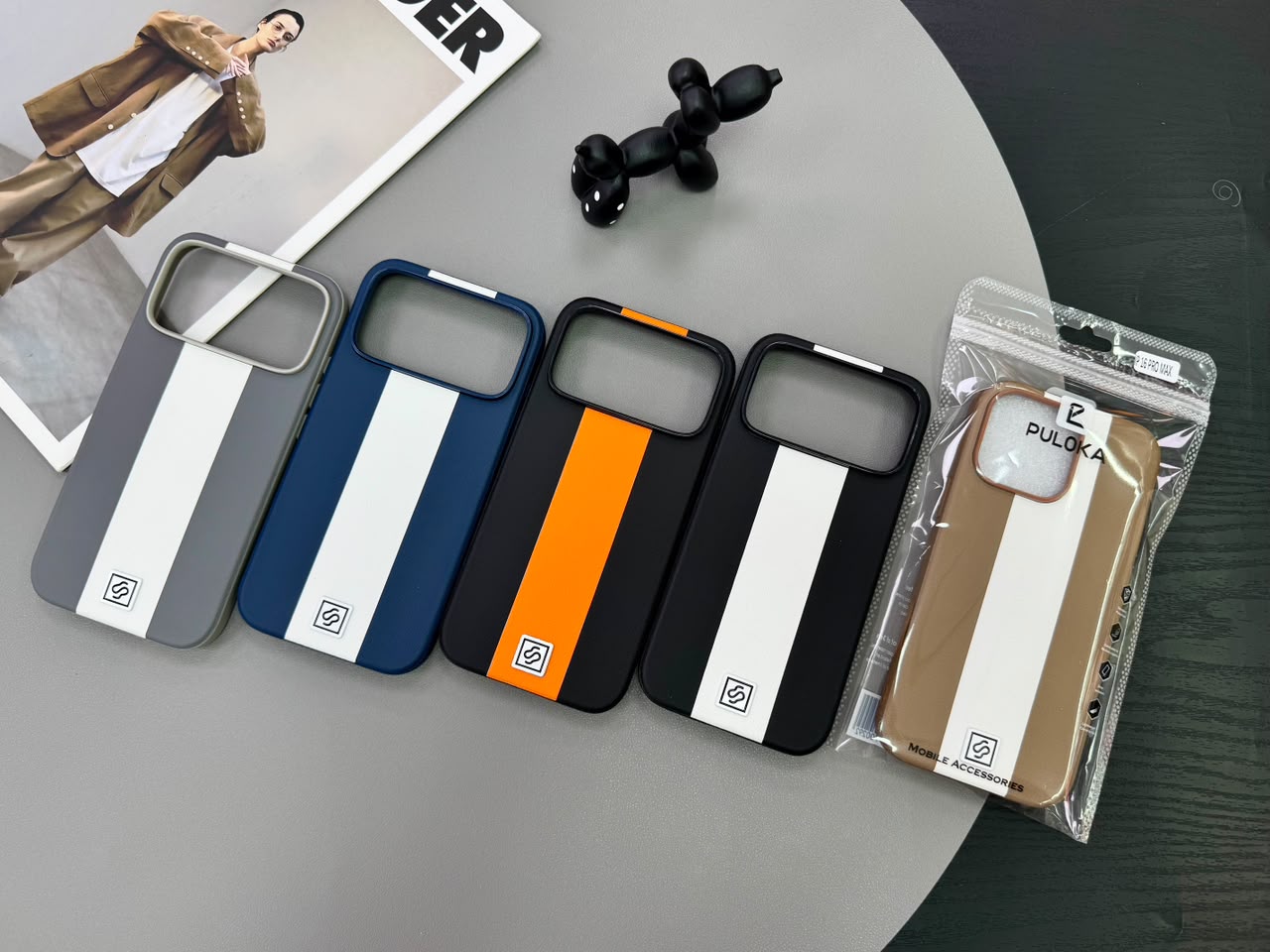 Caseit Soft Touch Stripe Leather Protective Case for iPhone