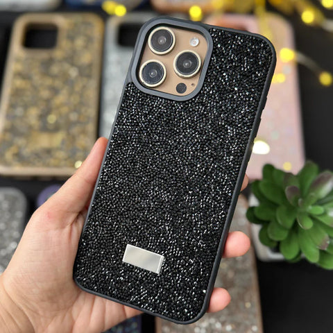 Luxury Glitter Black Swarovski Case for iPhone | Sparkling Protective Cover
