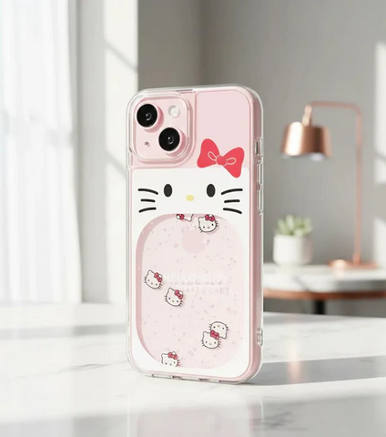 Premium Hello Kitty Liquid Glitter Case For iPhone