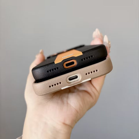 Premium Leather Style Stripe Case for iPhone 11 to iPhone 18 Pro Max Series