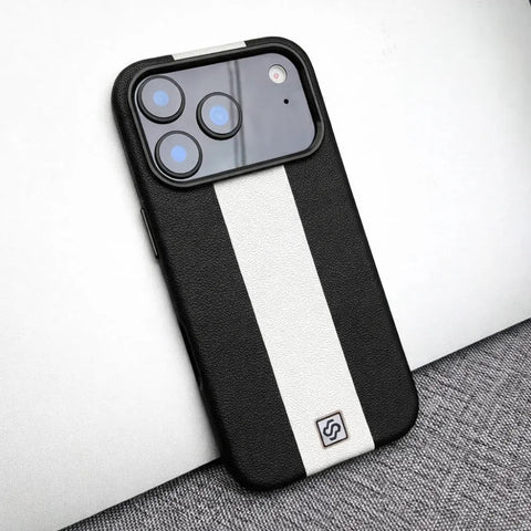 Premium Leather Style Stripe Case for iPhone 11 to iPhone 18 Pro Max Series