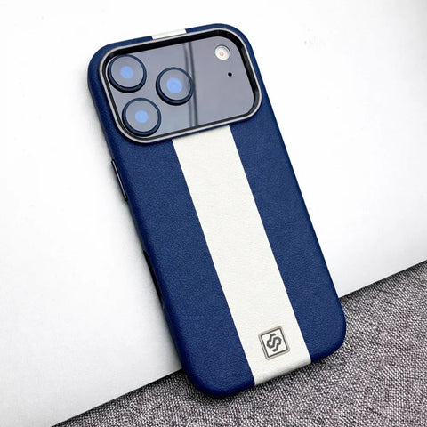 Premium Leather Style Stripe Case for iPhone 11 to iPhone 18 Pro Max Series