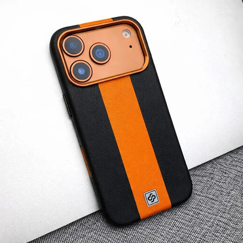 Premium Leather Style Stripe Case for iPhone 11 to iPhone 18 Pro Max Series