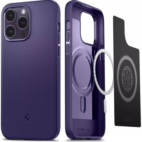 iPhone 14 Pro Deep Purple Spigen Mag Armor with Magsafe Compatibility Case